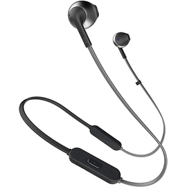 New JBL T205BT Pure Bass Wireless Metal Earbud Headphones with Mic (Black)