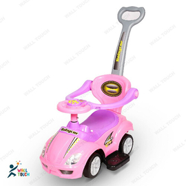 3-in-1 Kids Indoor Outdoor Ride On Push Car Stroller and Swing Mercedes Benz GL63 Convertible Baby Car (Pink), 2 image