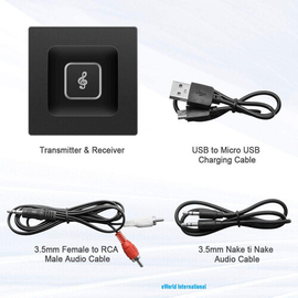 Wireless Bluetooth Transmitter V4.2 USB Bluetooth Adapter Connected to 3.5mm Audio Receiver Devices for PC TV Headphones Car Home Stereo Music
