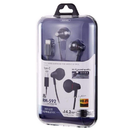 Remax RM-592 Metal Earphone Type-C 47.2 inches (120 cm) HIFI Remote Control Built-in Microphone, 3 image
