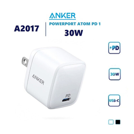 Anker A2017 PowerPort Atom PD 1 30W Ultra Compact Type-C Wall Charger With Power Delivery (GaN Technology)