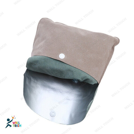 4 in 1 Double Part Inflatable Pillow with Eye Mask Ear plug & Pouch [Ash), 2 image