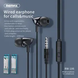 Remax RW-106 New Music Earphone With HD Mic In-ear 3.5mm Jack Wire Headset, 2 image