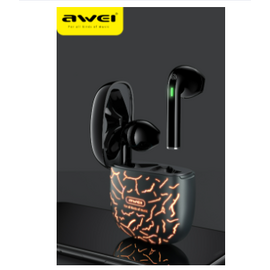 Awei T28 Pro Wireless Bluetooth Gaming Earbuds Cool LED Light Colour Change Ice Crack, 4 image