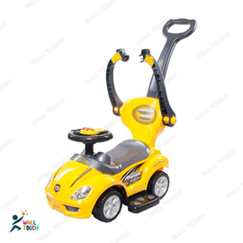 3-in-1 Kids Indoor Outdoor Ride On Push Car Stroller and Swing Mercedes Benz GL63 Convertible Baby Car (Yellow), 4 image