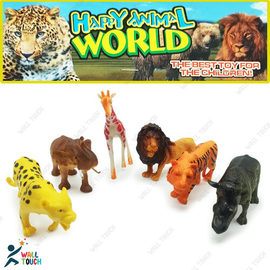 Happy Animal World Plastic Mini Jungle Animals Toys 6 Piece Set Animal Collection For Kids, 3 image