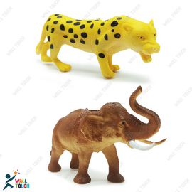 Happy Animal World Plastic Mini Jungle Animals Toys 6 Piece Set Animal Collection For Kids, 2 image