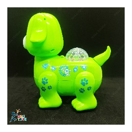 Battery Operated 3D Light & Music Cartoon Barking Dog for Kids (Green), 5 image