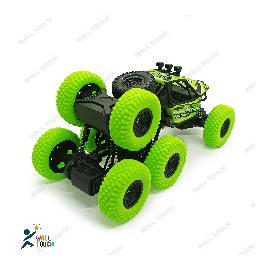 Lateral Dancing Rechargeable Big Size 360 Degree Rotating 8 Wheel Remote Control Stunt Car (Green), 4 image