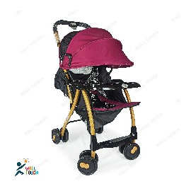Portable Baby Stroller Baby Trolley Folding Pram for kids (Maroon), 3 image