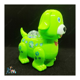 Battery Operated 3D Light & Music Cartoon Barking Dog for Kids (Green), 3 image