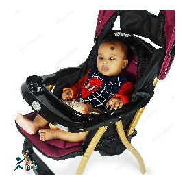 Portable Baby Stroller Baby Trolley Folding Pram for kids (Maroon), 4 image