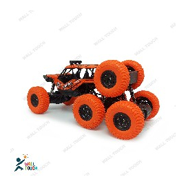 Lateral Dancing Rechargeable Big Size 360 Degree Rotating 8 Wheel Remote Control Stunt Car (Orange)