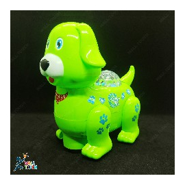 Battery Operated 3D Light & Music Cartoon Barking Dog for Kids (Green)