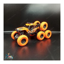 Lateral Dancing Rechargeable Big Size 360 Degree Rotating 8 Wheel Remote Control Stunt Car (Orange), 10 image