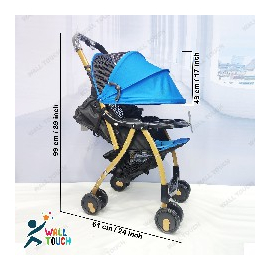 Portable Baby Stroller Baby Trolley Folding Pram for kids (Sky Blue), 2 image
