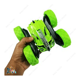 Stunt Racing Remote Control Double Flip Rechargeable Car High Speed (Green)