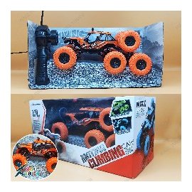 Lateral Dancing Rechargeable Big Size 360 Degree Rotating 8 Wheel Remote Control Stunt Car (Orange), 7 image