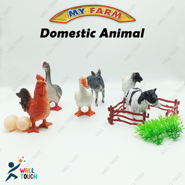 Happy Animal World Plastic Mini Jungle Animals Toys 6 Piece Set Animal Collection For Kids, 8 image