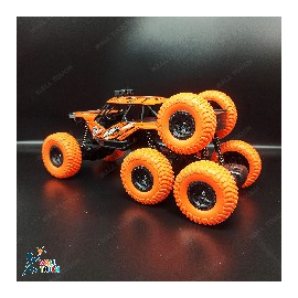 Lateral Dancing Rechargeable Big Size 360 Degree Rotating 8 Wheel Remote Control Stunt Car (Orange), 5 image
