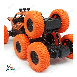 Lateral Dancing Rechargeable Big Size 360 Degree Rotating 8 Wheel Remote Control Stunt Car (Orange), 4 image