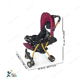 Portable Baby Stroller Baby Trolley Folding Pram for kids (Maroon), 5 image