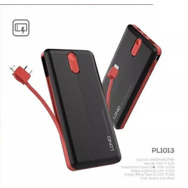LDnio PL1013 Fast Charging 10000mAh Powerbank Fireproof Real Capacity 10000Mah Power Bank with Built-In 3 IN 1 Cable