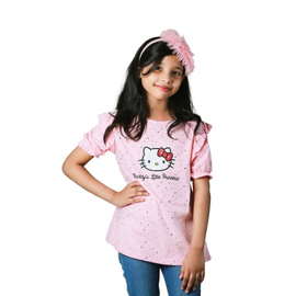 Hello Kitty Summer Frock for Girls Short Sleeve Pink, Baby Dress Size: 2 years