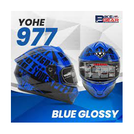 YOHE 977 Full Face Alphabet Series Helmet, Color: Blue, Size: S