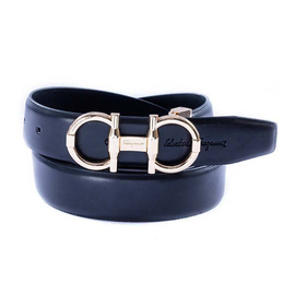 safa leather-Artificial Leather Black Belt with Stylish Golden Buckle