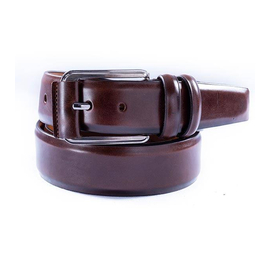 Safa leather-Maroon Artificial Leather Belt with Silver Buckle