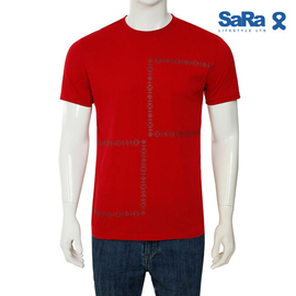 SaRa Mens T-Shirt (MTS21YK-Red), Size: S