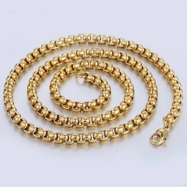 Gold Plated Stainless Steel Mens Chain, 3 image