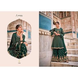 Ladies Fashionable Dress Aamyra Riwaz Three Piece-Bottle Green