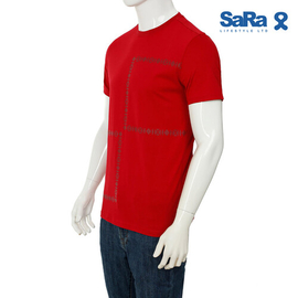 SaRa Mens T-Shirt (MTS21YK-Red), Size: S, 2 image