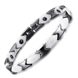 Mens Powerful Ceramic & Steel Bracelet, 2 image