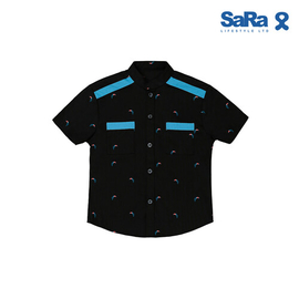 SaRa Boys Casual Shirt (BCS242PEK-Black), Baby Dress Size: 2-3 years