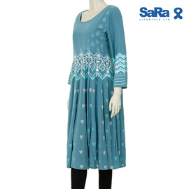 SaRa Ladies KURTI (WKZ21FHB-Teal), Size: S, 3 image