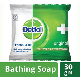 Dettol Soap Original 30gm Bathing Bar, Soap with protection from 100 illness-causing germs