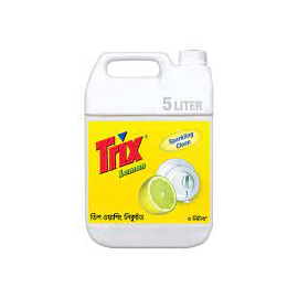 Trix Dishwashing Liquid 5L Mega Refill Lemon Fragrance for Scratch-Free Sparkling Clean Dishes, removes grease stains with power-rich thick foam