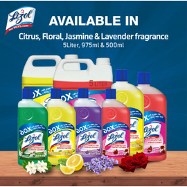 Lizol Disinfectant Floor & Surface Cleaner 5L Citrus, Super Saver Pack, Kills 99.9% Germs, 5 image