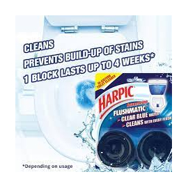 Harpic Flushmatic in-Cistern Toilet Cleaner Twin Pack (50gm X 2), Automatic Cleaning with Every Flush, 3 image