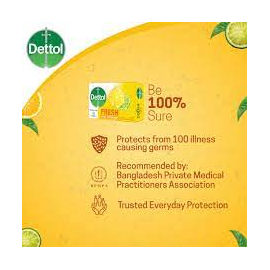 Dettol Soap Citrus Fresh 125gm Bathing Bar, Soap with Orour Protection, 3 image