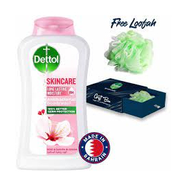 Dettol Antibacterial Body Wash Loofah Free Shower Gel Skincare Rose & Sakura Blossom with 8 Hour Lasting Moisture 250ml