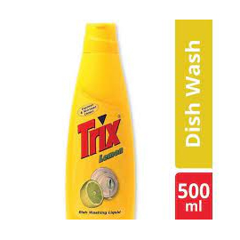 Trix Dishwashing Liquid 500ml Bottle Lemon Fragrance for Scratch-Free Sparkling Clean Dishes, removes grease stains with power-rich thick foam