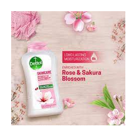 Dettol Antibacterial Body Wash Loofah Free Shower Gel Skincare Rose & Sakura Blossom with 8 Hour Lasting Moisture 250ml, 3 image