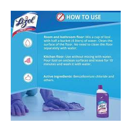 Lizol Disinfectant Floor & Surface Cleaner 500ml Lavender, Kills 99.9% Germs, 3 image