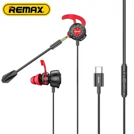 Remax RM-755 Type-C Bass Boster Gaming Earphone With Built-In Microphone HD VOICE E-sports gaming Wire control Dual microphone pure copper High quality sound earphone