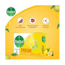 Dettol Soap Citrus Fresh 125gm Bathing Bar, Soap with Orour Protection, 2 image