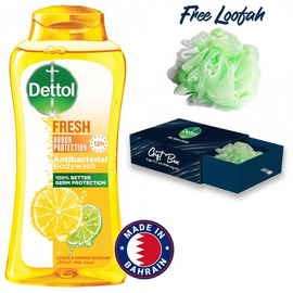 Dettol Antibacterial Body Wash Loofah Free Shower Gel Fresh Citrus & Orange Blossom with 12 Hour Odour Protection 250ml